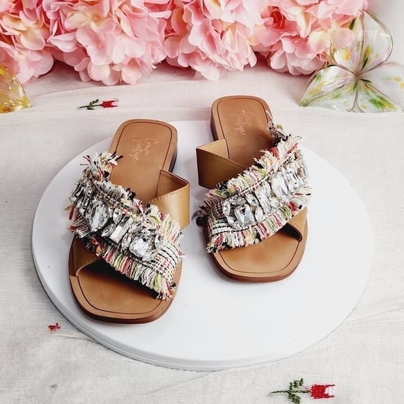 Crown Vintage Somaya Sandal Bohemian Style Large Maximized Chrystal's Size: 7 - Picture 9 of 11